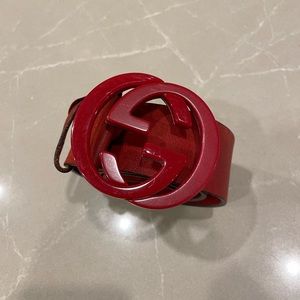 Authentic Mens Red Gucci Belt